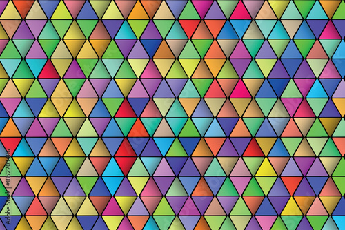 Polygonal rainbow mosaic background. Abstract low poly vector illustration. Triangular pattern in halftone style. Template geometric business design with triangle for poster, banner, card, flyer.