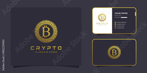 Crypto logo with modern creative concept Premium Vector