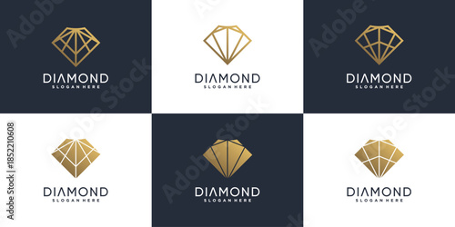 Diamond logo collection with modern creative concept Premium Vector
