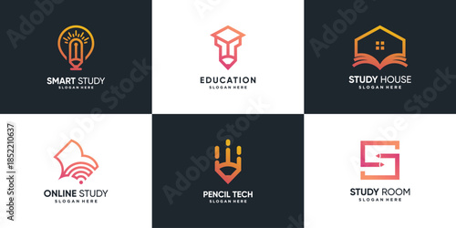 Logo for study with creative element concept Premium Vector part 2