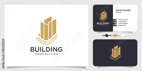 Building logo concept with modern style Premium Vector