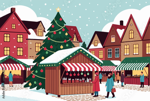 Holiday Market in Flat Style