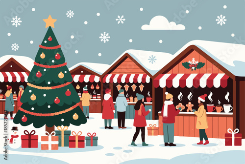 Flat Design Winter Market