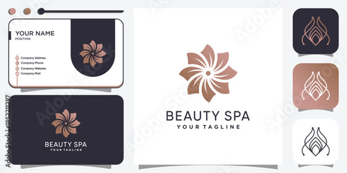 Beauty and spa logo concept with creative style Premium Vector
