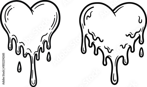 Melting hearts illustration