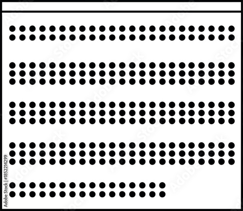 Clean black and white graphic illustration of a modern electronics breadboard for circuit prototyping and educational projects