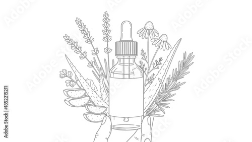 A delicate glass vase with flowers and dried wheat creates a beautiful floral bouquet arrangement for nature-inspired spring decoration and artistic interior design