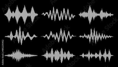 Abstract blue sound mixer with digital music waves background