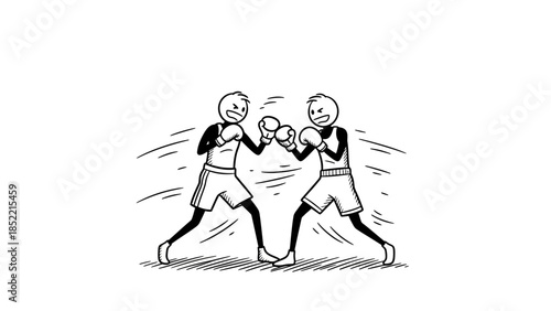 Silhouette illustration of a man and woman dancing together with family and love theme