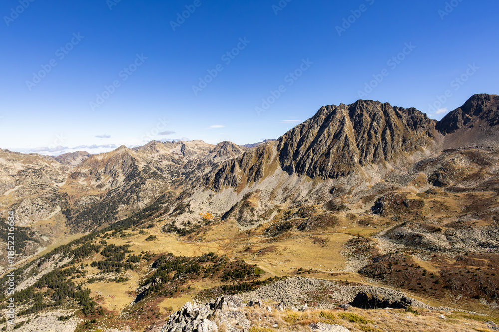 Obraz premium Pyrenees mountains landscape at Puymorens Gate in France