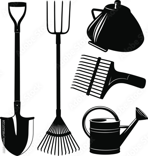 Gardening tools isolated on transparent background