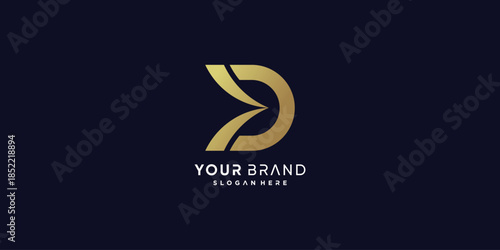 Golden D letter logo with modern creative concept Premium Vector part 3