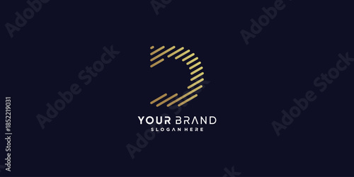 Golden D letter logo with modern creative concept Premium Vector part 7