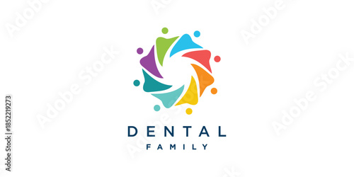 Family dental logo with human abstract style Premium Vector part 6
