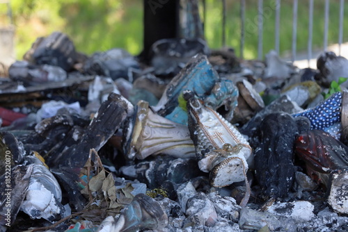 Broken Ritual Figurines at Afro-Brazilian Crossroads Shrine