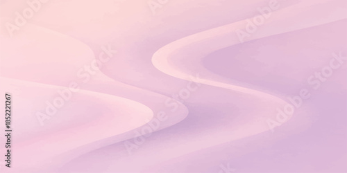 An elegant abstract pink silk background features soft flowing waves of smooth satin fabric with a purple light design and curved motion texture