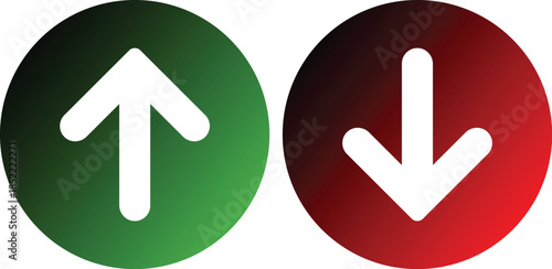 Green up arrow and red down arrow