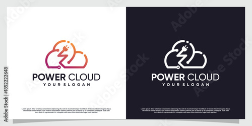 Storm logo with creative electric concept Premium Vector part 2