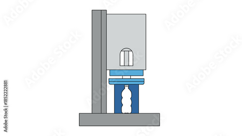  Plastic bottle compactor in technical style  