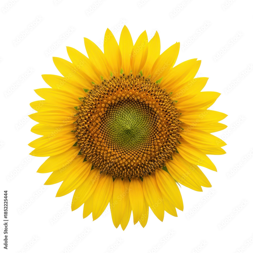 Fototapeta premium Vibrant Sunflower Isolated Black Background
