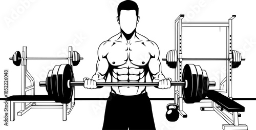 illustration of a man lifting weights