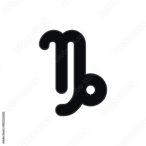 Zodiac horoscope. Capricorn astrological icon symbol. Stylized star sign esoteric. Simple line vector illustration.
