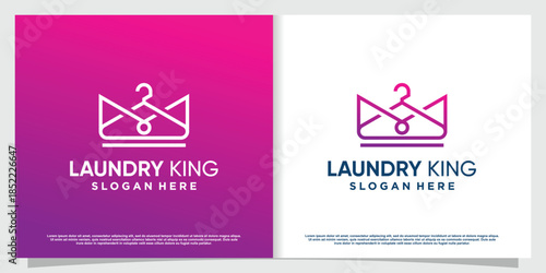 Laundry logo with creative element style Premium Vector part 7