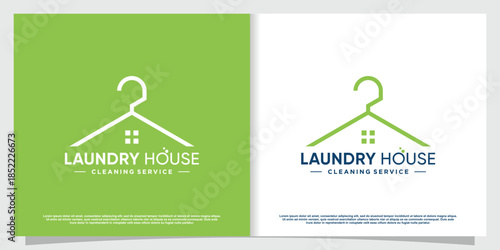 Laundry logo with creative element style Premium Vector part 1