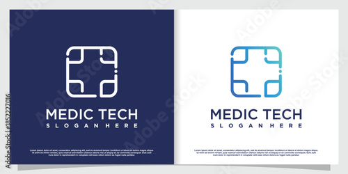 Medical logo with creative element Premium Vector part 3
