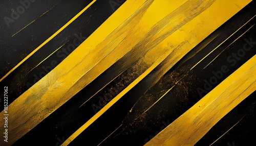 abstract black and yellow grunge background with diagonal lines and texture