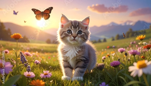 cat on the meadow