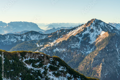 Fly with me along the Chiemgau mountain landscape with a stunning view to the Hochgern mountain peak