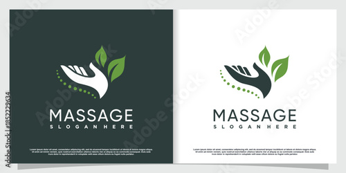 Massage logo design with creative concept Premium Vector