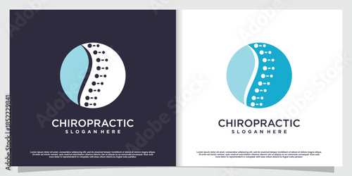 Chiropractic logo design with unique element style Premium Vector part 1