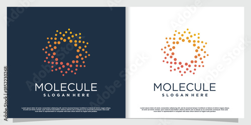 Molecule logo design with modern creative concept Premium Vector part 6