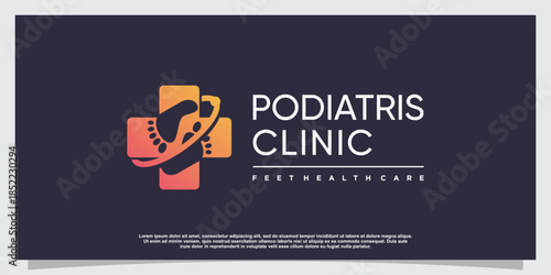 Podiatrist logo with creative element style Premium Vector part 1