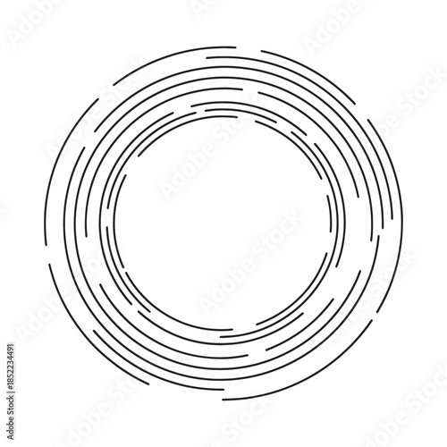 Black circular dashed line pattern on white background.