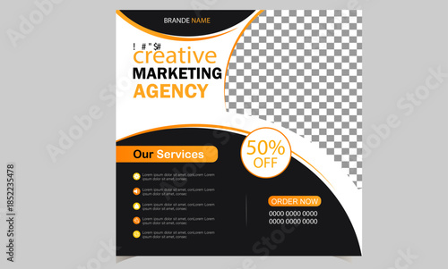 Creative vector social media post design template for company. Illustration minimal individual layout with gray stripes AIEPS and JPEG category. Simple and clean design.
