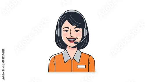 Customer service representative with headset, illustrating communication and support