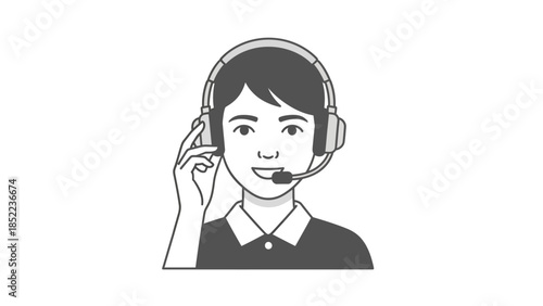Smiling customer service professional with a headset, ready to offer dedicated support and efficient communication for client assistance and satisfaction