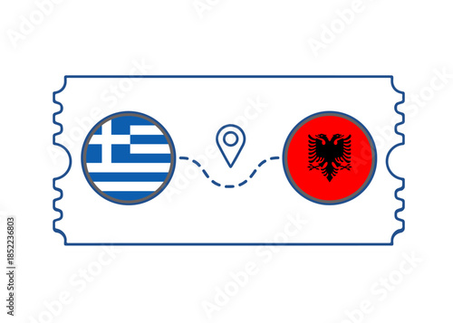 Greece – Albania International Travel Route vector ticket
Vector ticket route between countries