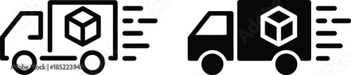 Delivery Truck Icons - Fast Shipping and Logistics Concepts