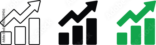 Business Growth and Financial Success Bar Chart Icons