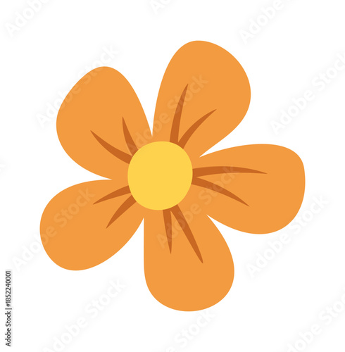 Orange flower bloom design element