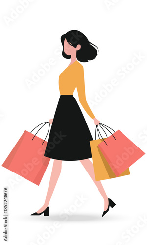  Girl with shopping bags
