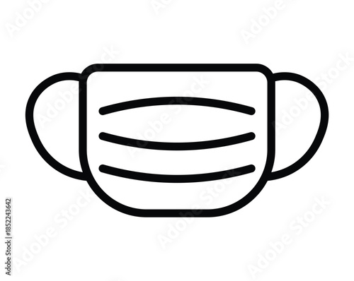 Simple Outline of a Face Mask for Health and Safety Awareness Illustrations