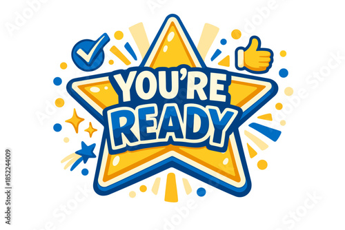 Motivational star design with positive affirmation and symbols