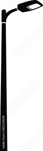Modern street lamp post design element ideal for projects on transparent background silhouette