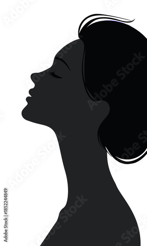  Elegant female facial profile