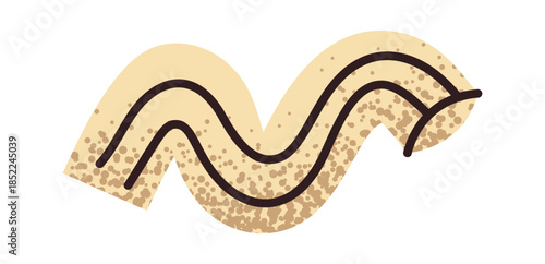 Wavy noodles sticker pasta preparation